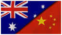 Australian and Chinese flags juxtaposed