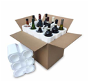 Shipping box with wine bottles